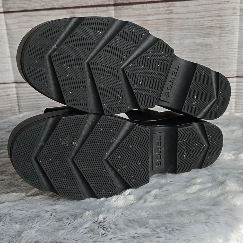 Sorel Black/Tan Platform Sandals, Womens 9 - Picture 10 of 12